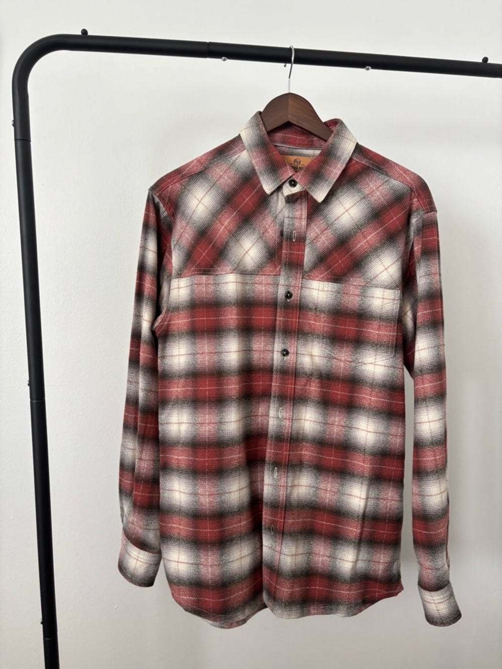 RedHead Ranch Men's Red and White Plaid Button-Down Shirt